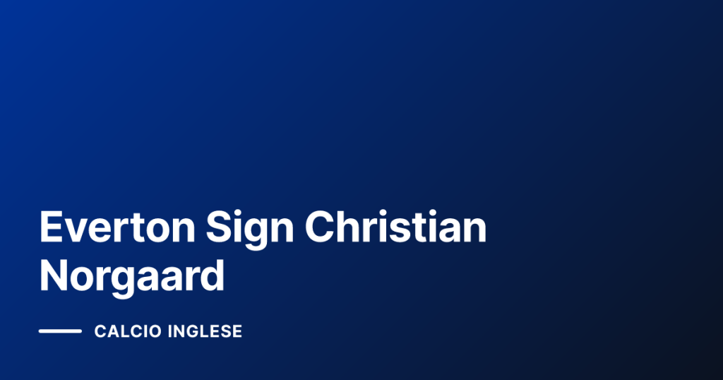 Everton Sign Christian Norgaard