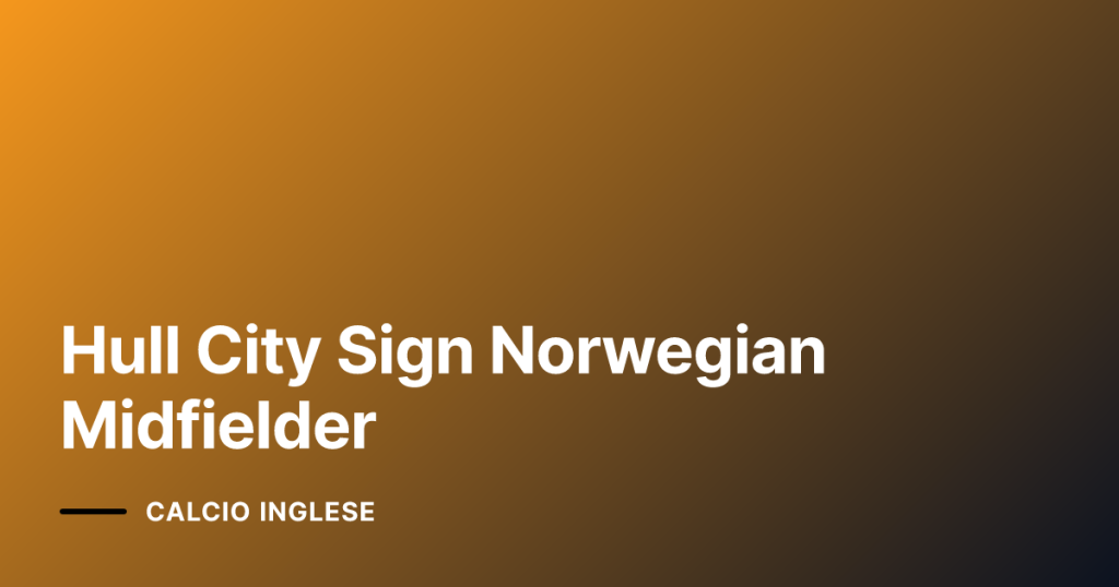 Hull City Sign Norwegian Midfielder