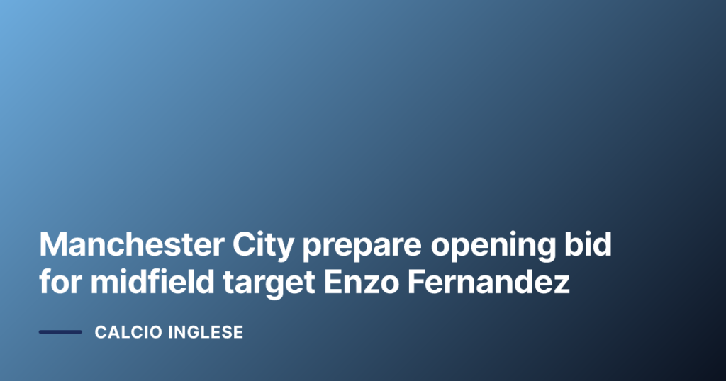 Manchester City prepare opening bid for midfield target Enzo Fernandez