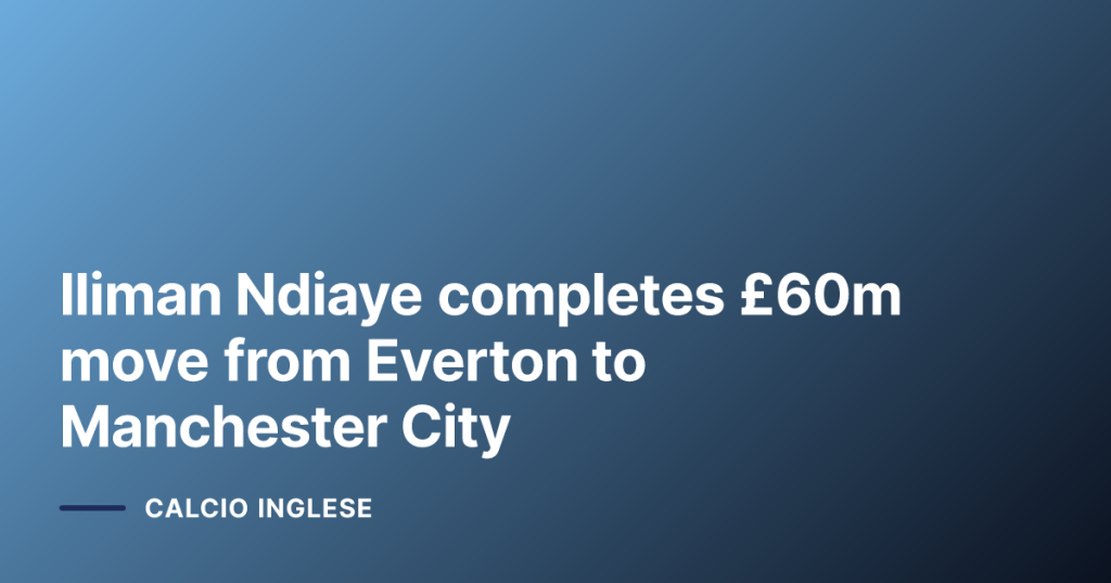 Iliman Ndiaye completes £60m move from Everton to Manchester City